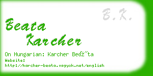 beata karcher business card